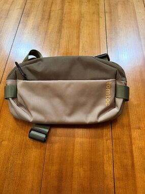 Tomtoc Olive & Beige Crossbody Belt Bag for Men